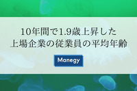 10年間で1.9歳上昇した上場企業の従業員の平均年齢