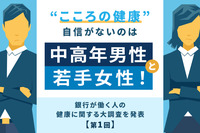 “こころの健康”自信がないのは中高年男性と若手女性！　銀行が有職者の健康に関する大調査を発表【第1回】