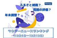 「周囲の評価」や「ふるさと納税」「年末調整」などの記事が人気　マネジーニュースランキング(12月6日～12月12日)