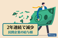 2年連続で減少となった民間企業の給与額