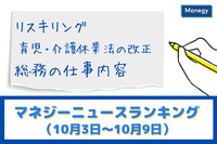 「リスキリング」「育児・介護休業法の改正」「総務の仕事内容」などの記事が人気　マネジーニュースランキング（10月3日～10月9日)